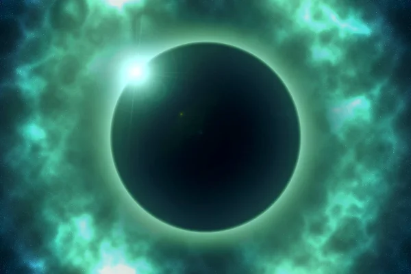 Eclipse Solar Total Fondo Espacial —  Fotos de Stock