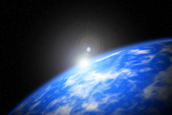 行星地平线在深空间 空间背景 — 图库照片