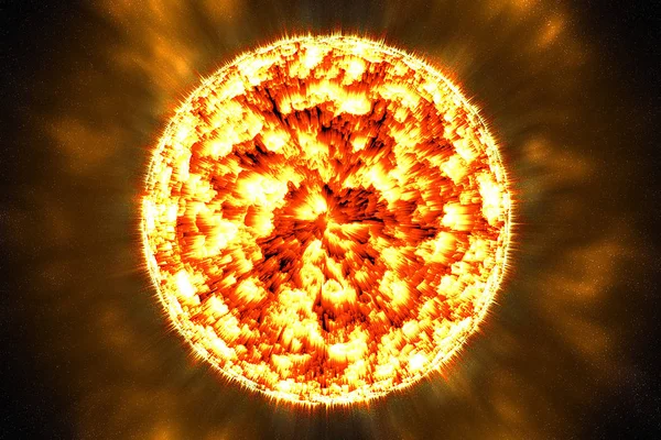 Επιφάνεια Του Ήλιου Ηλιακές Εκλάμψεις Στο Χώρο Αφηρημένο Cosmiic Φόντο — Φωτογραφία Αρχείου