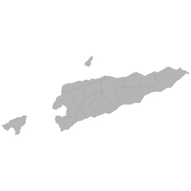 Yüksek kaliteli beyaz adam üzerindeki bölgeleri sınırları ile Doğu Timor Haritası
