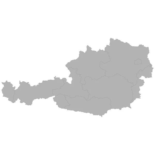 Mapa Alta Calidad Austria Con Las Fronteras Las Regiones Sobre — Vector de stock