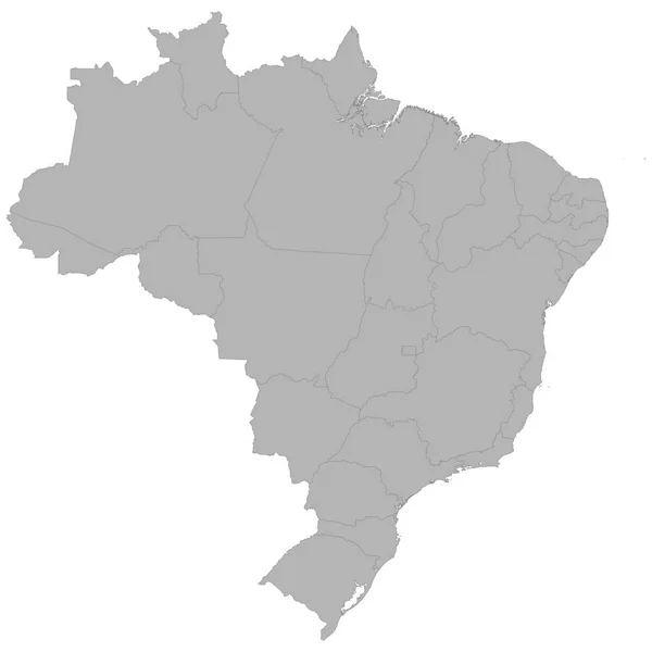 Carte Haute Qualité Brésil Avec Les Frontières Des Régions Sur — Image vectorielle