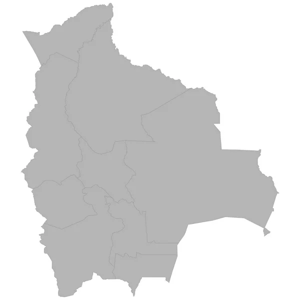 Mappa Alta Qualità Della Bolivia Con Confini Delle Regioni Sfondo — Vettoriale Stock