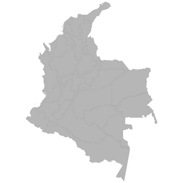 Yüksek Kaliteli Beyaz Adam Üzerindeki Bölgeleri Sınırları Ile Kolombiya Haritası — Stok Vektör