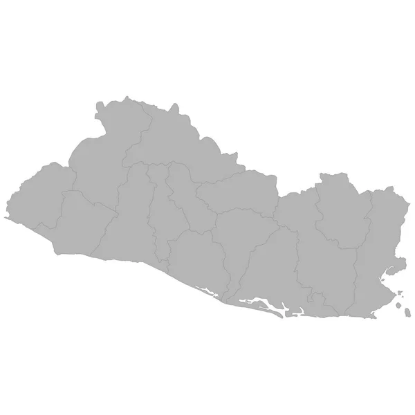 Vysoce Kvalitní Mapa Salvadoru Hranicemi Regionů Bílý Poza — Stockový vektor