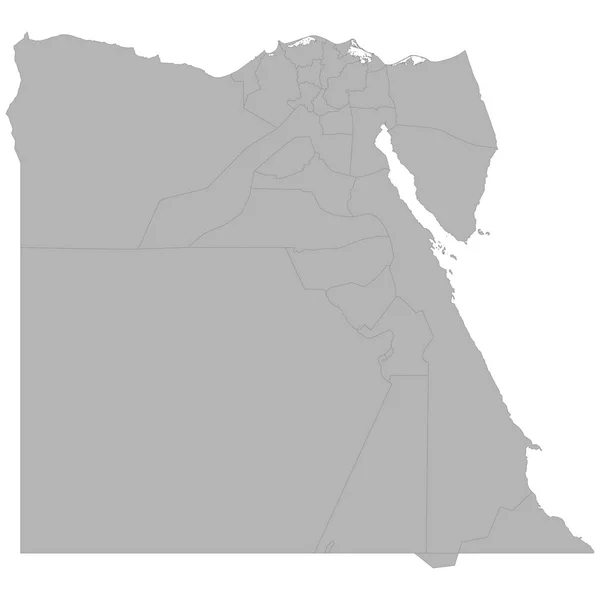 Vysoce Kvalitní Mapa Egypta Hranicemi Regionů Bílý Poza — Stockový vektor