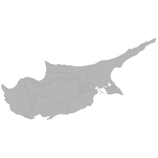 Mapa Alta Qualidade Chipre Com Fronteiras Das Regiões Backgroun Branco —  Vetores de Stock