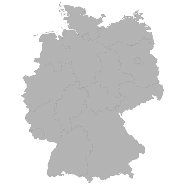 Carte Haute Qualité Allemagne Avec Les Frontières Des Régions Sur — Image vectorielle