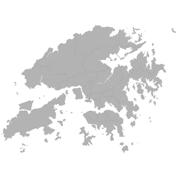 High Quality Map Hong Kong Borders Regions White Backgroun — Stock Vector