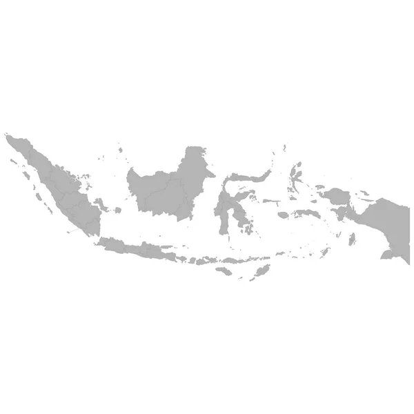 印度尼西亚的高质量地图与区域的边界在白色背景 — 图库矢量图片