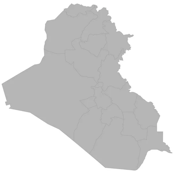 High Quality Map Iraq Borders Regions White Backgroun — Stock Vector