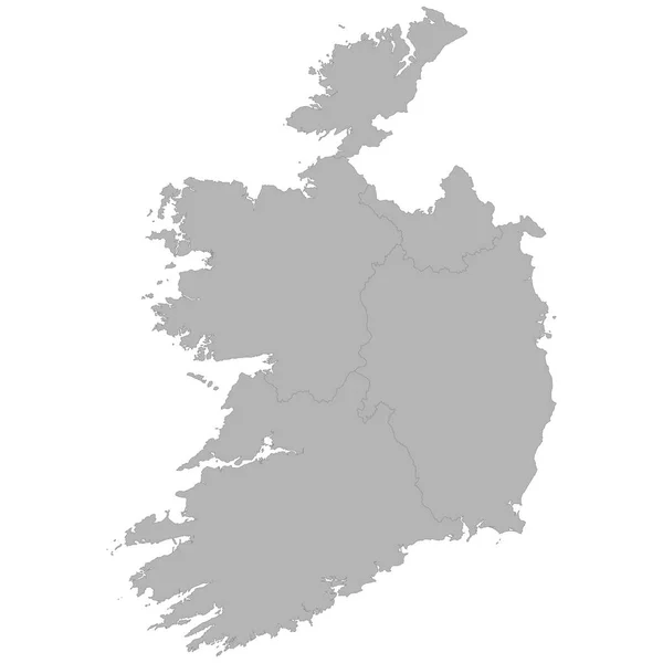 爱尔兰的高质量地图与区域的边界在白色背景 — 图库矢量图片