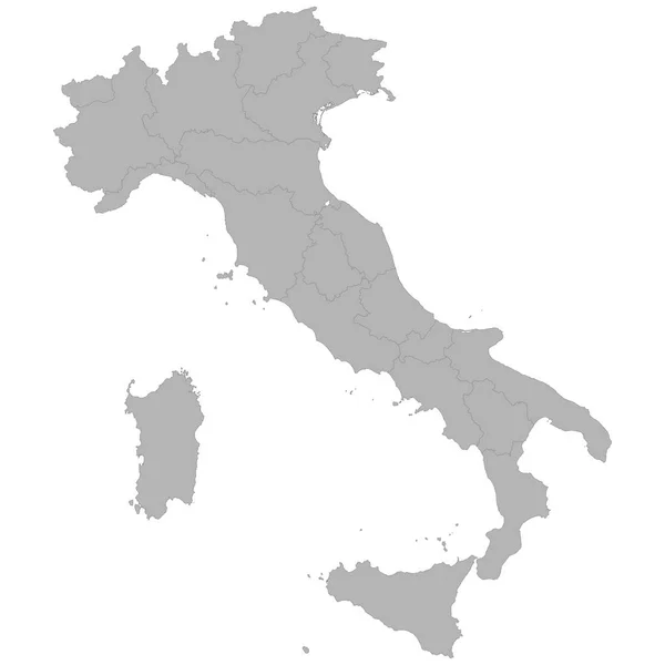 High Quality Map Italy Borders Regions White Background — Stock Vector