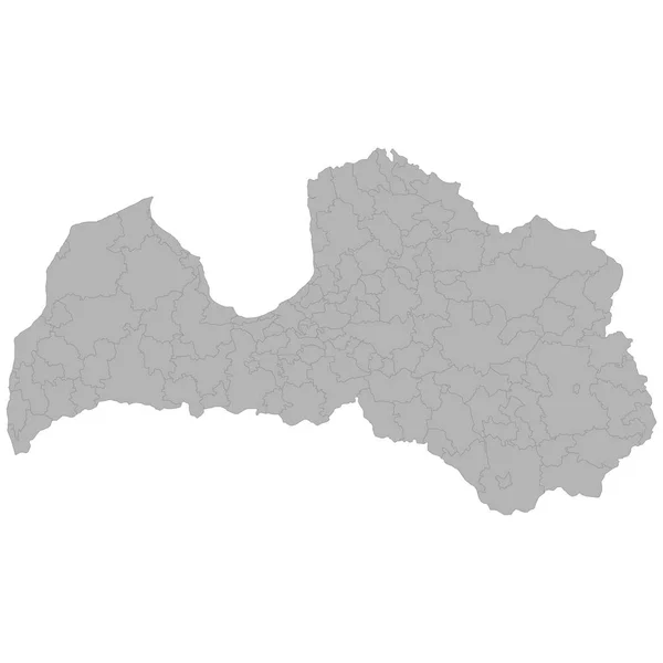 High Quality Map Latvia Borders Regions White Background — Stock Vector