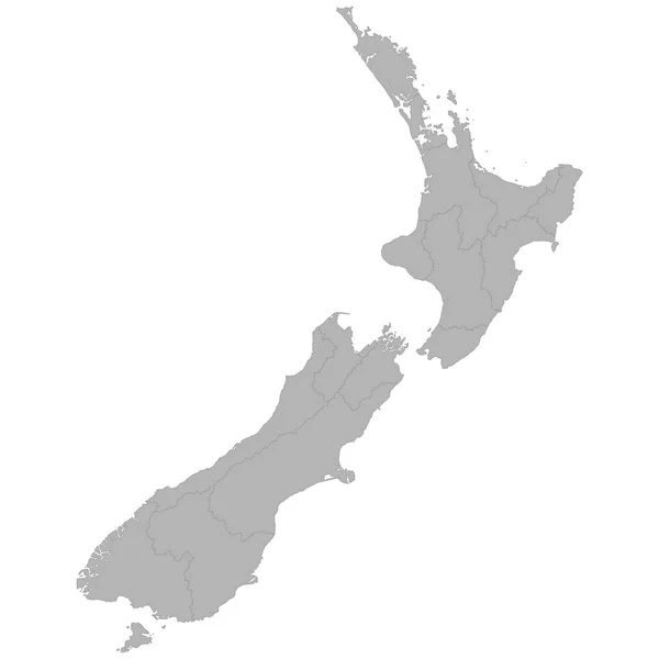 Mapa Alta Calidad Nueva Zelanda Con Las Fronteras Las Regiones — Vector de stock