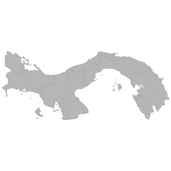 Χάρτης Υψηλής Ποιότητας Του Παναμά Σύνορα Των Περιφερειών Σχετικά Λευκό — Διανυσματικό Αρχείο