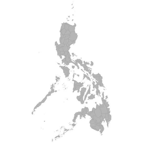 フィリピンの白い背景がある上の領域の境界の高品質マップ — ストックベクタ