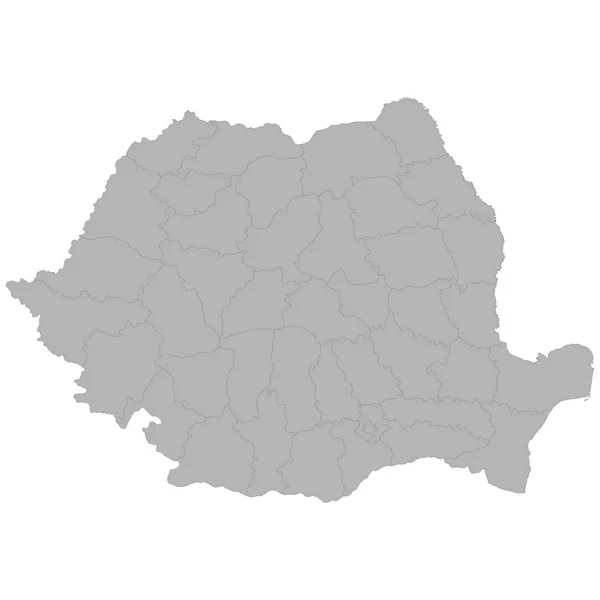 Mappa Alta Qualità Della Romania Con Confini Delle Regioni Sfondo — Vettoriale Stock