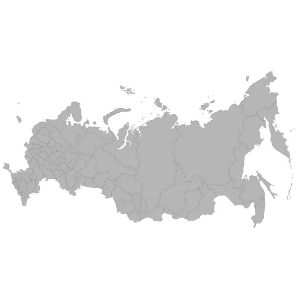 俄国的高质量地图与区域的边界在白色背景 — 图库矢量图片
