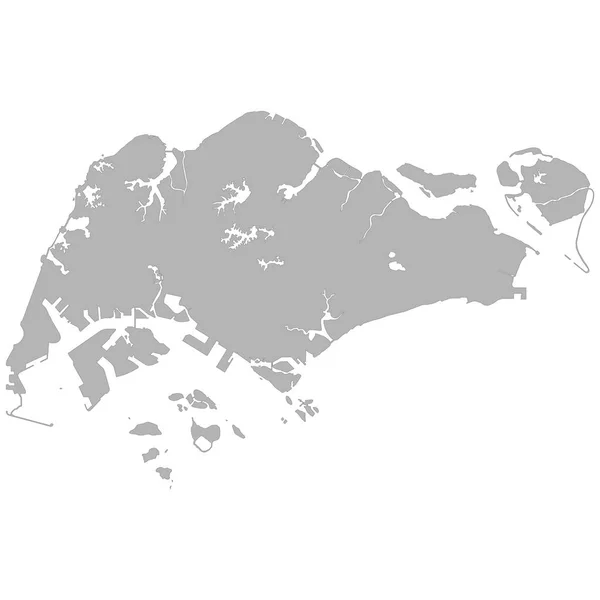 Mapa Alta Calidad Singapur Con Fronteras Las Regiones Sobre Fondo — Vector de stock