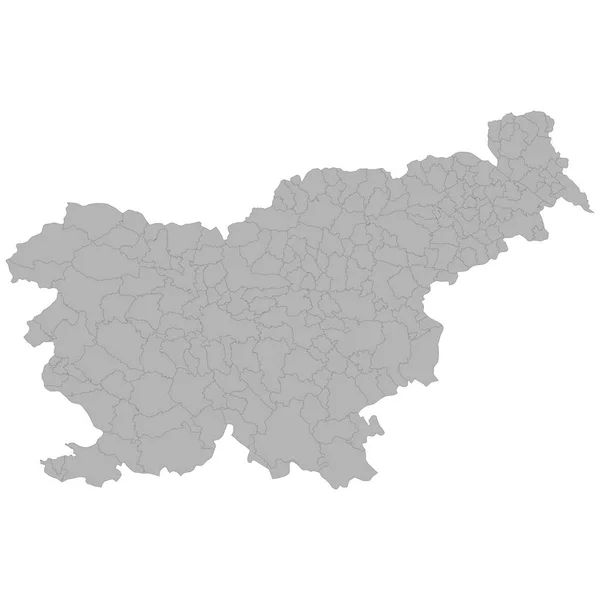 Карта Словении Высокого Качества Границами Регионов Белом Фоне — стоковый вектор