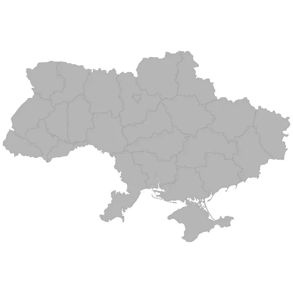 High Quality Map Ukraine Borders Regions White Background — Stock Vector
