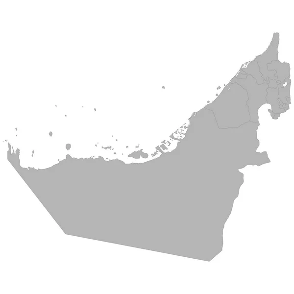High Quality Map United Arab Emirates Borders Regions White Backgroun — Stock Vector
