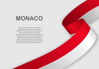 Monaco bayrağı sallayarak. Bağımsızlık günü için şablon. vektör çizim