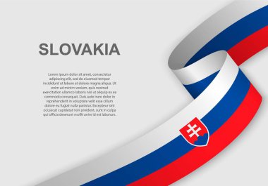 Slovakya bayrağı sallayarak. Bağımsızlık günü için şablon. vektör çizim
