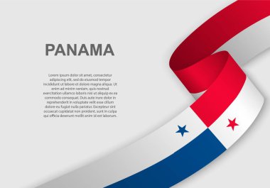 Panama bayrağı sallayarak. Bağımsızlık günü için şablon. vektör çizim
