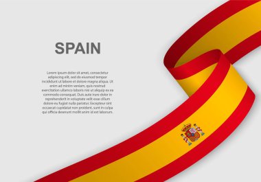 waving flag of Spain. Template for independence day. vector illustration clipart