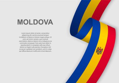 Moldova bayrağı sallayarak. Bağımsızlık günü için şablon. vektör çizim