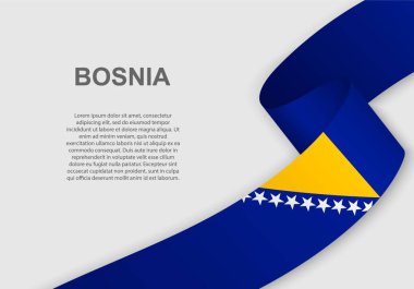 Bosna bayrağı sallayarak. Bağımsızlık günü için şablon. vektör çizim