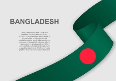Bangladeş bayrağı sallayarak. Bağımsızlık günü için şablon. vektör çizim