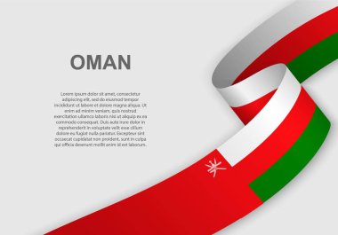 Umman bayrağı sallayarak. Bağımsızlık günü için şablon. vektör çizim