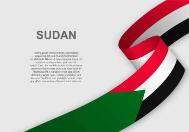 Sudan bayrağı sallayarak. Bağımsızlık günü için şablon. vektör çizim