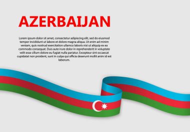 Azerbaycan bayrağı sallayarak, illüstrasyon vektör