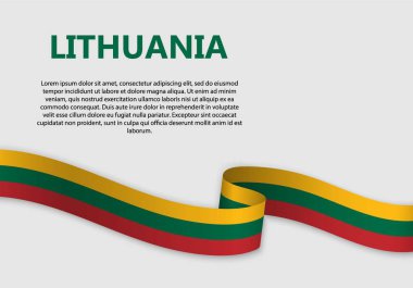 Litvanya bayrağı sallayarak, illüstrasyon vektör