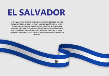 El Salvador bayrak sallayarak, illüstrasyon vektör