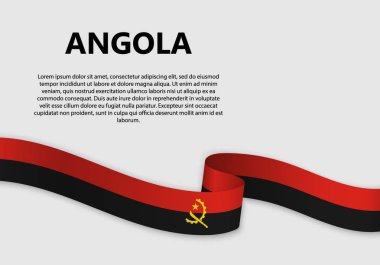 Angola bayrağı sallayarak, illüstrasyon vektör
