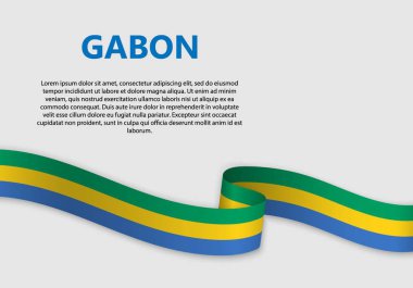Gabon bayrak sallayarak, illüstrasyon vektör
