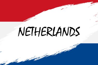 Hollanda bayrağı ile Grunge fırça konturu arka plan tarz