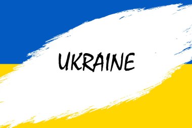 Ukrayna bayrağı ile Grunge fırça konturu arka plan tarz