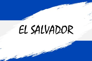 Grunge fırça konturu arka plan bayrak El Salvador tarz