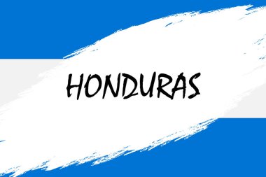 Honduras bayrağı ile Grunge fırça konturu arka plan tarz