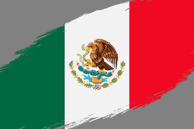 Meksika bayrağı ile Grunge fırça konturu arka plan tarz