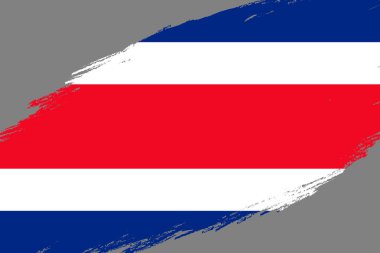 Grunge fırça konturu arka plan bayrak Kosta Rika tarz