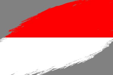 Endonezya bayrağı ile Grunge fırça konturu arka plan tarz