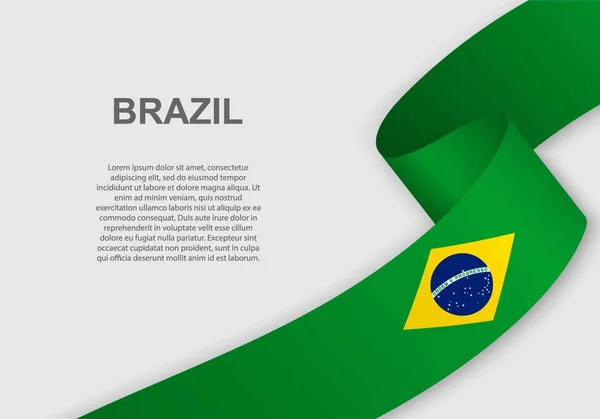 Розмахуючи Прапором Бразилії Шаблон День Незалежності Векторні Ілюстрації — стоковий вектор