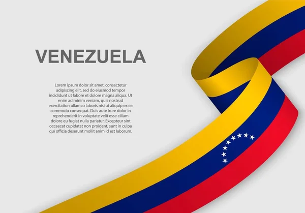 Venezuela Bayrağı Sallayarak Bağımsızlık Günü Için Şablon Vektör Çizim — Stok Vektör